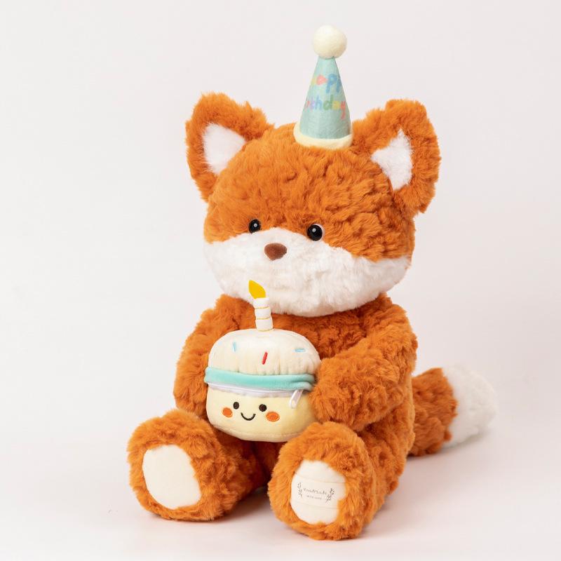 Cute Birthday Hat Bear Plush Toy - Sleep Companion & Hugging Gift for Girls