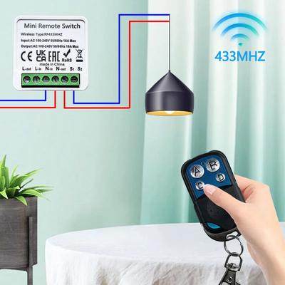 433MHz Wireless Remote Control Light Switch 16A 4 Key RF Relay Receiver Timer Breaker Wall Panel Switch For Lighting Led