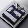 Gestreiftes Baumwollhemd für Herren mittleren Alters, langärmeliges T-Shirt für Herren mittleren Alters, ST-Shirt