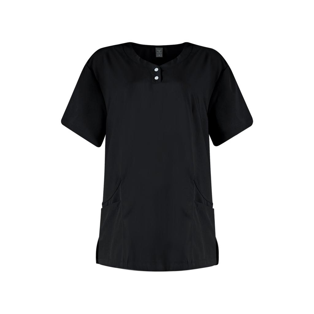 DIY Name Embroidery Customization Women's Uniform Quick-drying Fabric Solid Color V-neck Pocket Short-sleeved Trousers Suit Dry-nurse Work Clothes
