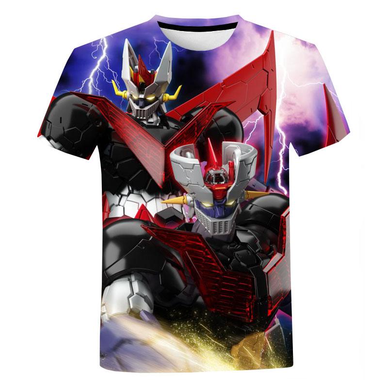 Trička s grafikou Mazinger Z Léto Muži Oblečení Tričko s kulatým výstřihem Nadměrná velikost Móda Krátký rukáv Harajuku Streetwear Topy Trička