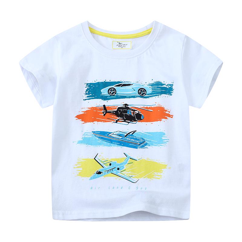 Boys Pure Cotton Cartoon Print Korean-Style T-Shirt for Spring/Summer 2026 4T