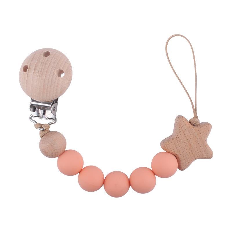 Baby Pacifier Chain Silicone Beads Soother Nipple Clip Infant Dummy Holder Strap for Baby Chew Toy Teether Teething BPA Free
