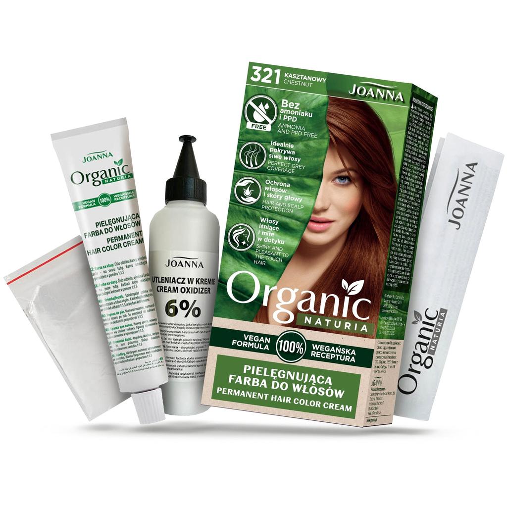 Joanna Naturia Organic Hair Dye, Chestnut 200ml - Premium Nourishing Formula for Vibrant Color