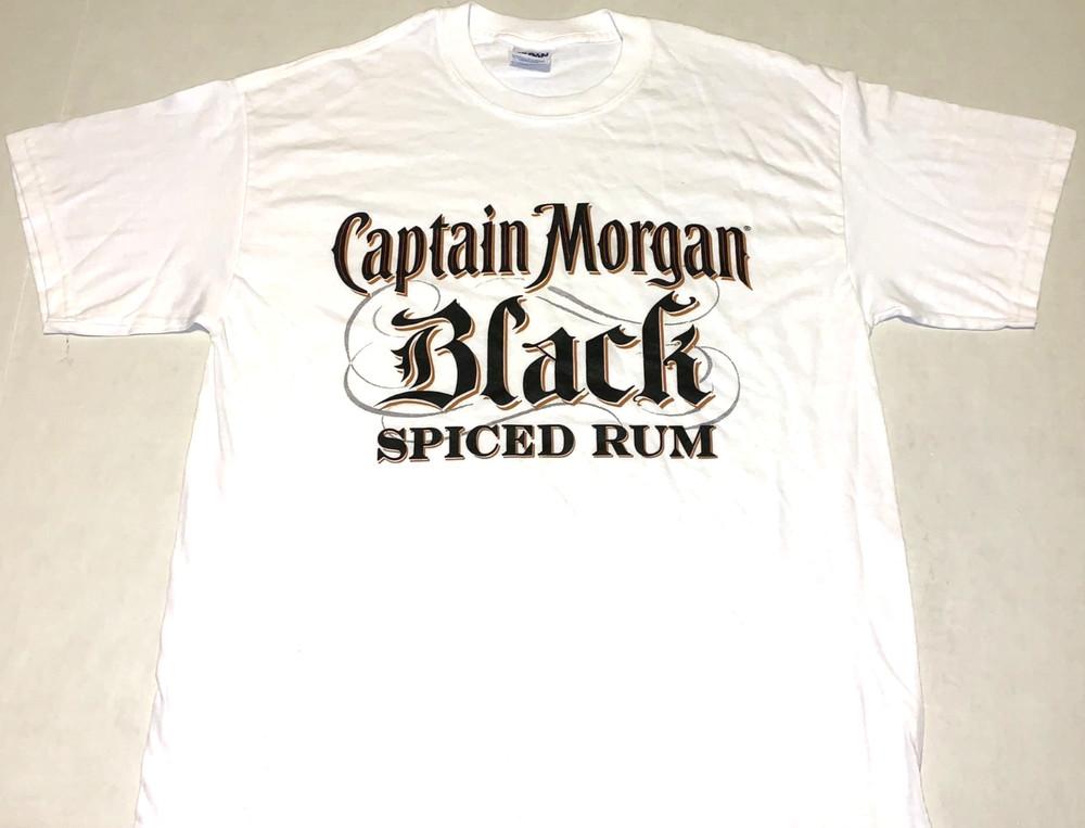 Редкая винтажная футболка с Captain Morgan Black Spiced Rum Новая! СРЕДНЯЯ унисекс футболка S