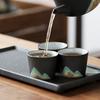 Håndtegnet fjellform tekkopp Retro keramisk tekopp Kung Fu tesett Kaffekopp Liten vannkopp Porselen teservise