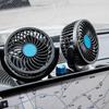 Car Fan 360° Adjustable 2 Head Air Fan Automotive Electric Fan Usb/12V/24V Fan 2 Speeds Car Silent Fan For Home Desk Office&Car