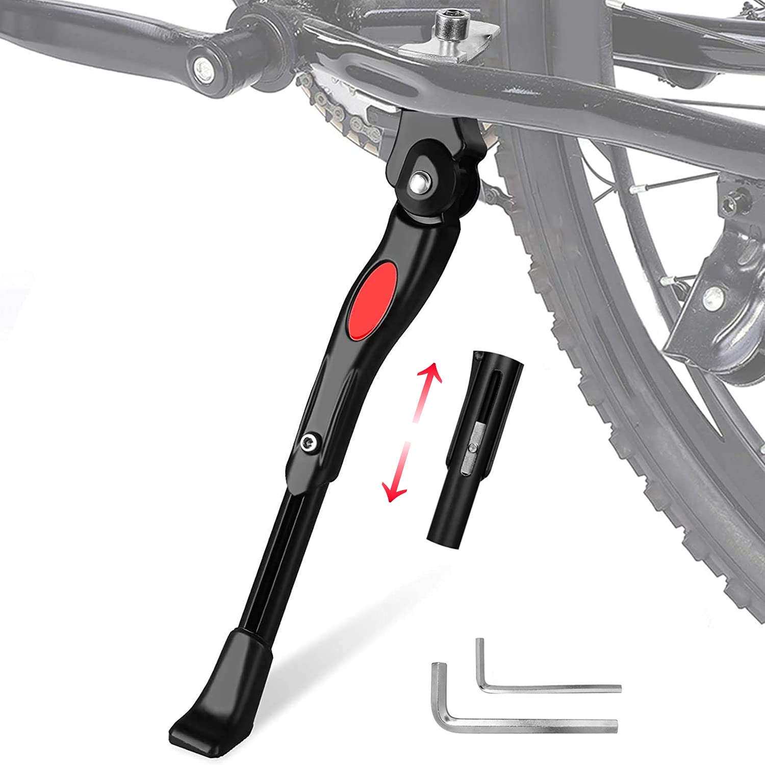 

Подставка для велосипеда Hordlend, центральная, регулируемая, одноногая, дюймов, алюминиевый сплав, регулируемая длина 22-26 (черный) ЗС-032