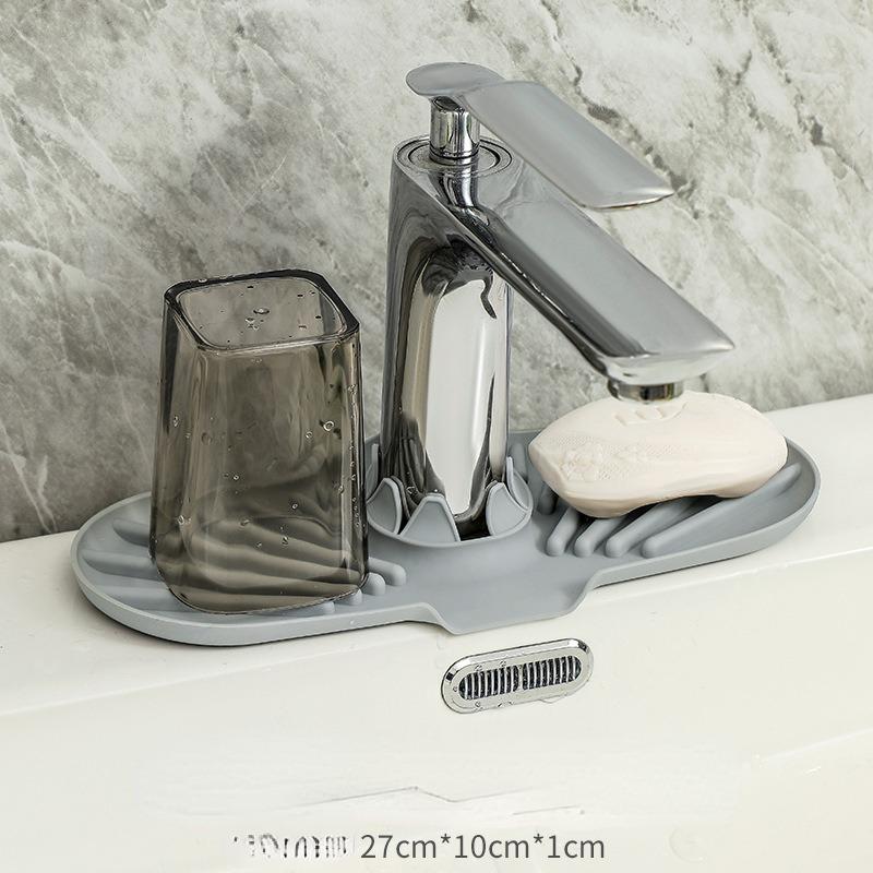 

Бытовой дренажный коврик, кухонный смеситель, дренажная стойка, противоскользящий коврик для хранения раковины, чашка для умывальника, коврик для мыла one size серый