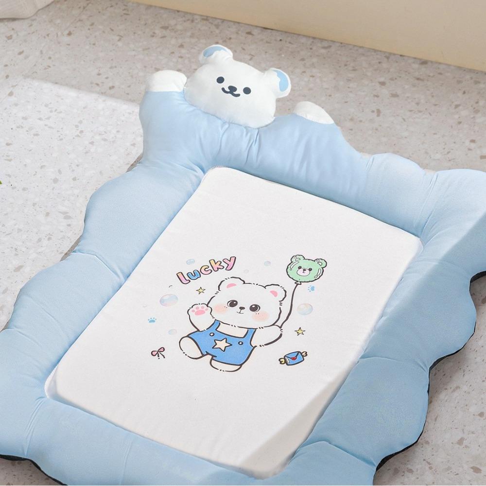 Cartoon Pattern Pet Cool Cushion Breathable Pet Cooling Mat Dog Sleeping Bed  Summer Season 17.72x13.78 in синий