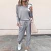 Spring 2 Peices Set Women Elegant Pants Sets Female Casual Outfits Jogger Two Piece Set Korean Sports Suit Black Cotton Tracksuit Women Sportswear