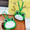Key Ring Hamburger Coin Purse Portable Cartoon Silicone Wallet Green Frog Storage Bag  Kids