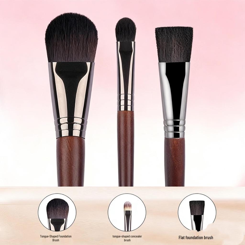 Flat Head Makeup Brush - Foundation & Mask Applicator with Soft Artificial Fiber Bristles