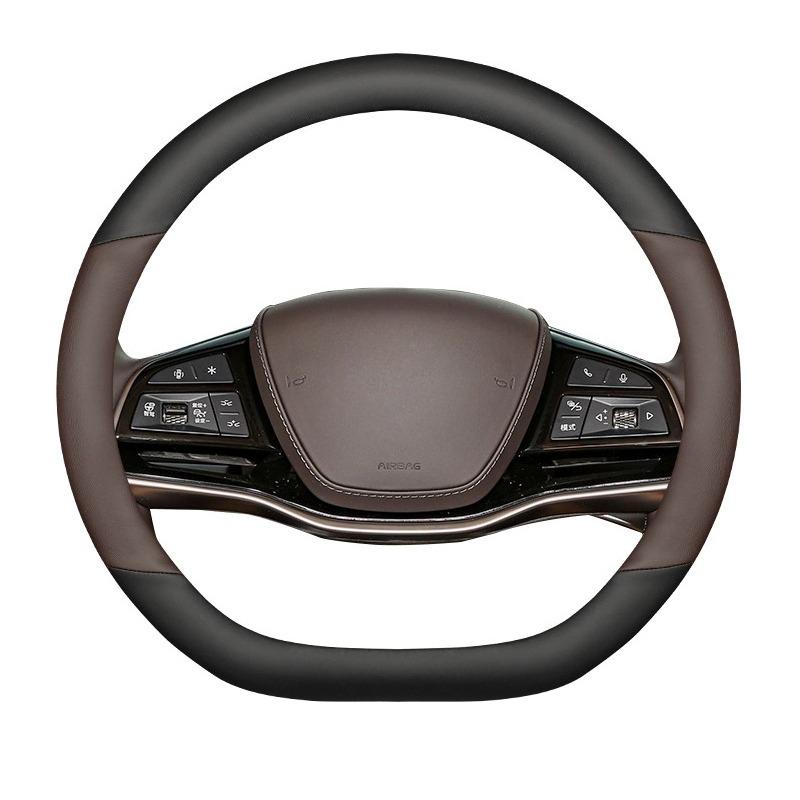For Denza D9 2026-2026 Car Steering Wheel Cover Wrap Leather Ultra-thin Anti Slip Car Handle Covers Auto Interior Accessories