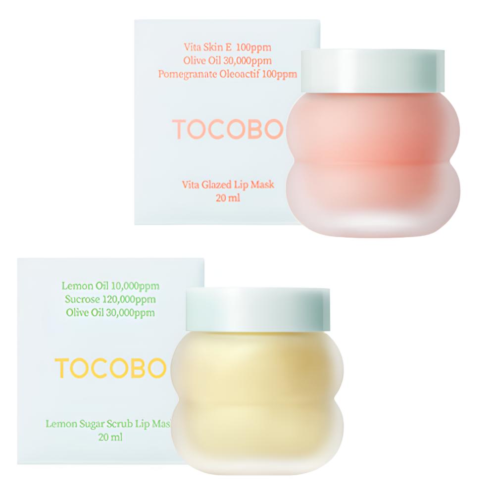 TOCOBO Lip Mask Set Vita Glazed Lip Mask + Lemon Sugar Scrub Lip Mask 2pcs