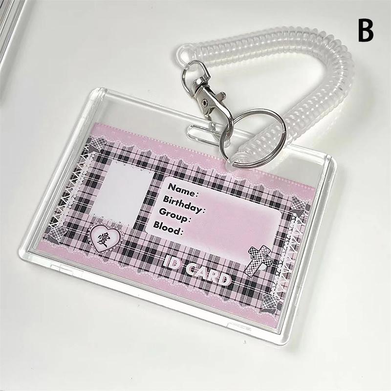 Portachiavi Portafoto Acrilico Trasparente – Custodia Per Carte E Foto, Carino Stile Coreano