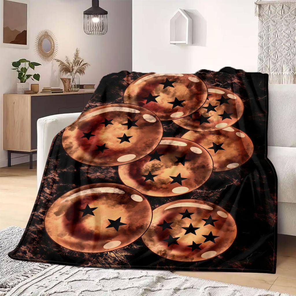 Deka s potiskem Dragon Ball Teplá pohodlná flanelová deka Vhodná do ložnic, na pohovky, postele, židle, na pikniky, na cesty