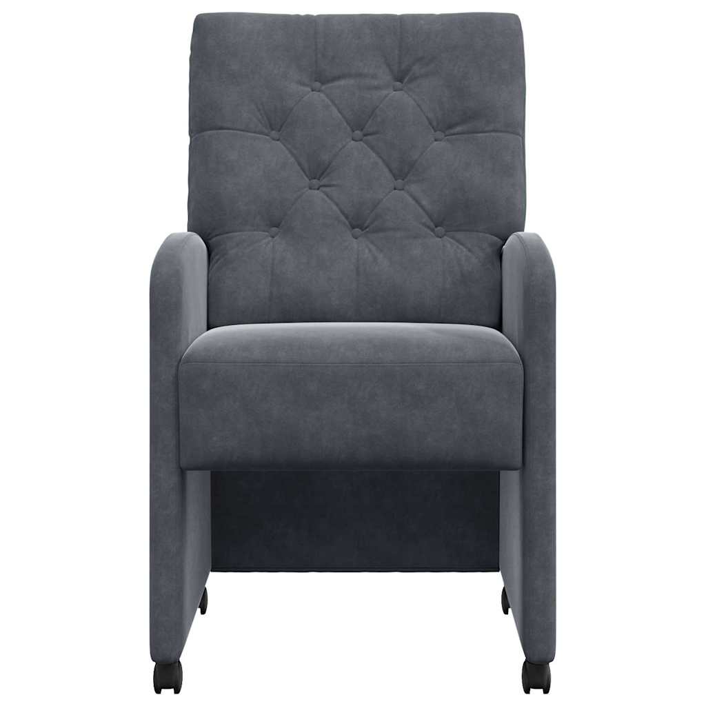 Dining Chairs with Casters 2 pcs Dark Gray 58 x 67 x 97 cm