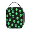 Grünes Alien-Raumschiff-Muster Isolierte Lunchtasche für Kinder Schul-Kühltasche Thermische Lebensmittelbox Tragbare Lunchboxen Behälter