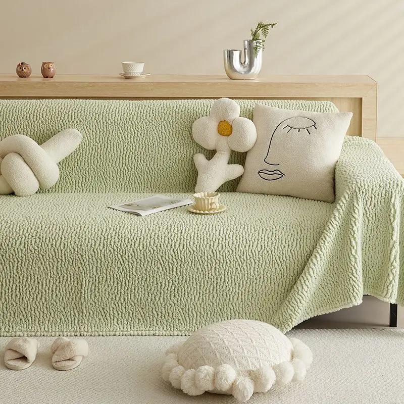 

Winter Plush Sofa Towel Thickened Sofa Furniture Bed Warm Blanket Armrest Backrest Soft Cushion Total Caseing Cloth Towel 180X90CM