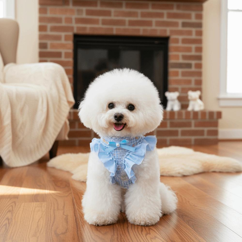 Verstellbares Hundegeschirr und Leine Atmungsaktiv Bequem Haustier-Laufseil Ausbruchsicher Blumenmuster Haustier-Ziehseil