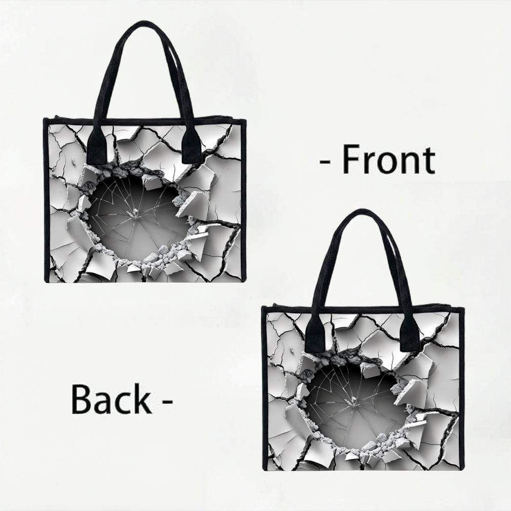 Crack Effect Women Tote Bag Fashion Casual Large Capacity Handbag for Outdoor Shopping Daily Use