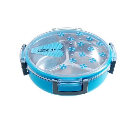 Portable Lunch Box, 3 Grids Container Storage Box, Healthy Plastic Stainless Steel Food Container, School Picnic Food Fruit