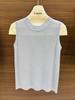 2026 Summer Women's Knit Sleeveless Vest: Round Neck Slim Fit Layered Base Shirt