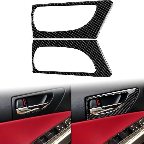 Schutzaufkleber Seitenverkleidung Mittelkonsole 2 Stück Premium-Aufkleber Echte Kohlefaser-Zubehör Kompatibel mit Lexus IS250 2014 2015/IS200t