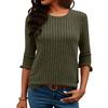 Women's Fashion Loose-Fit Brushed Pique Short-Sleeve Top With Round Neck