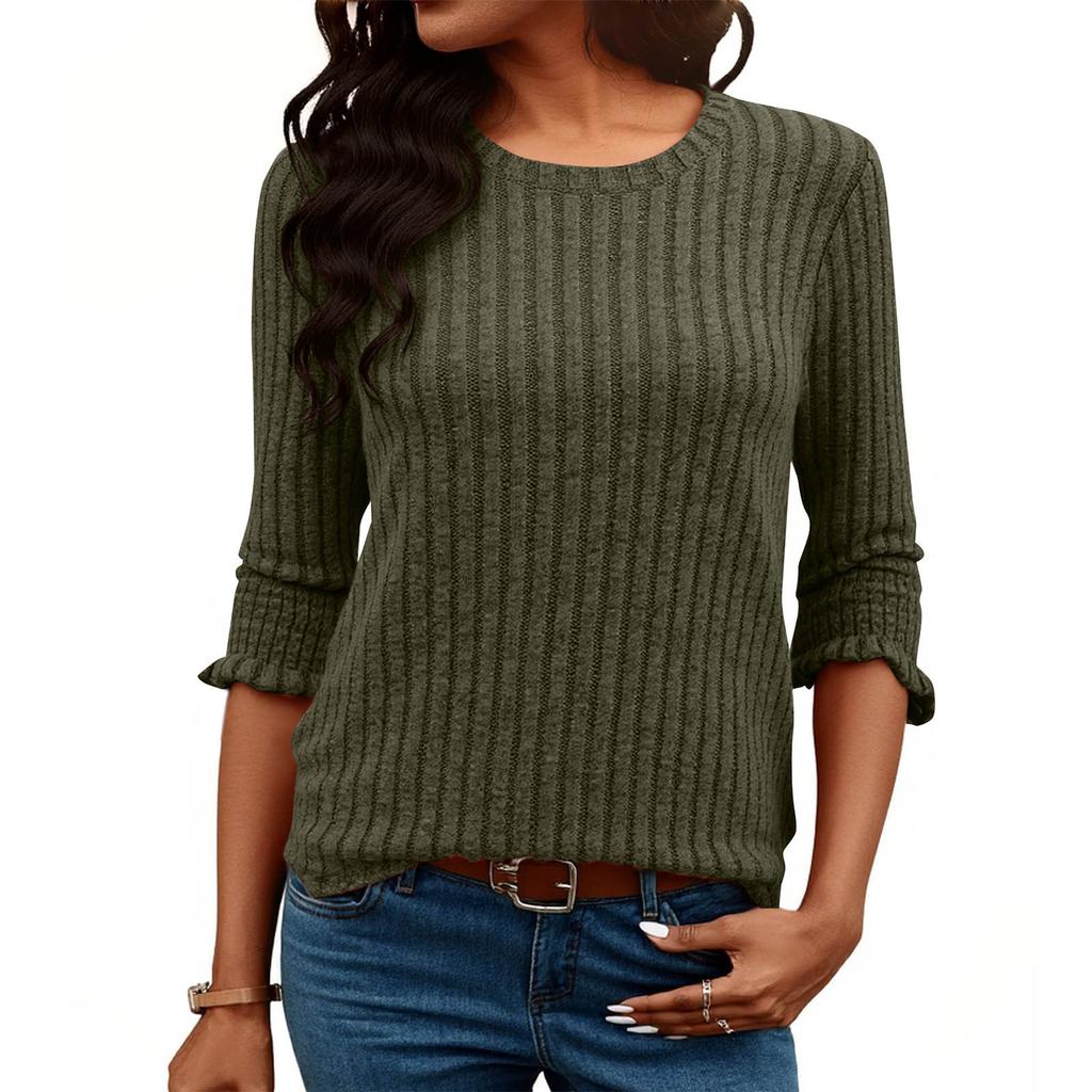 Women's Fashion Loose-Fit Brushed Pique Short-Sleeve Top With Round Neck