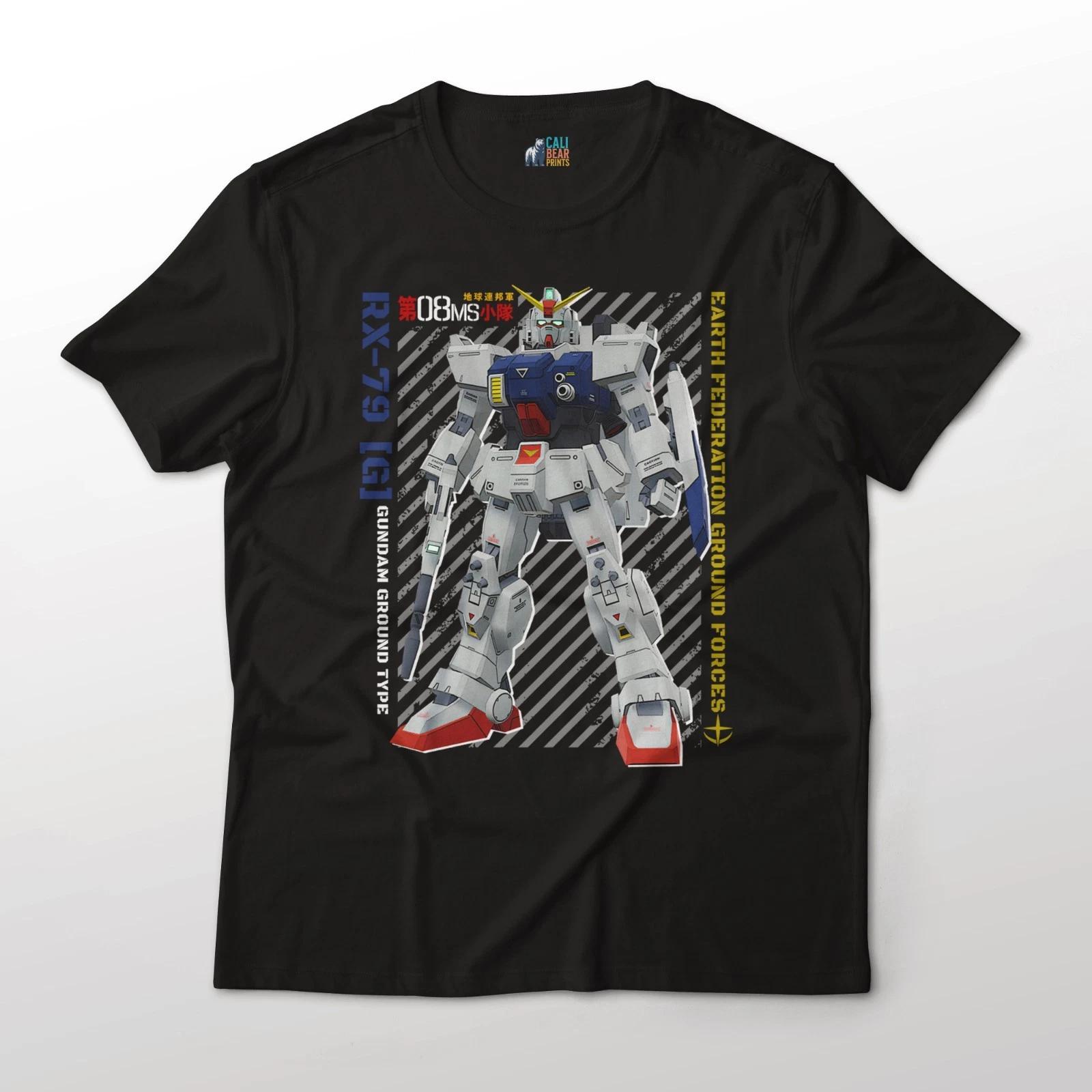 

08-й Отряд Мобильных Доспехов RX-79[G] Гандам Земного Типа Аниме Графический Дизайн Хлопковая Футболка S