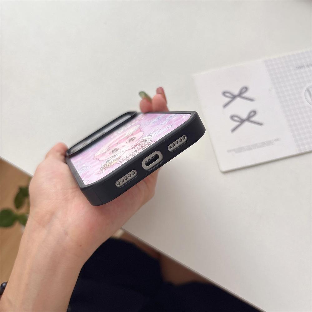 Pink Rabbit Cartoon Phone Case for iPhone 16/17 Air/13 Pro Max/12 - Magnetic, Cute Design