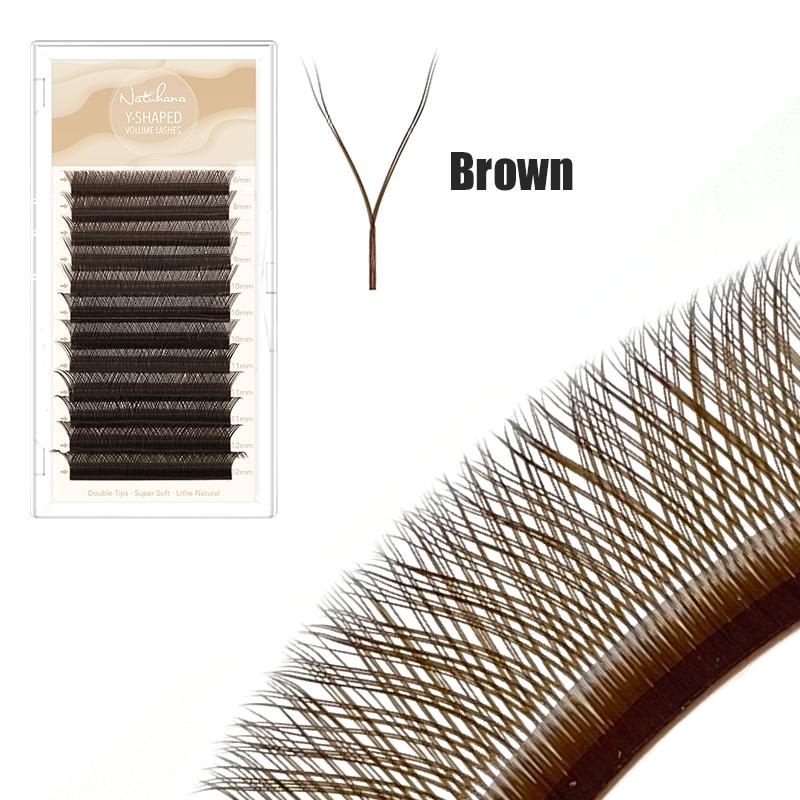 

Коричневые YY Цветные Накладные ресницы Два кончика Y Ресницы Премиум Норковые C/D Curl YY-образные накладные ресницы для макияжа L&0.07mm&8-14 Mixed