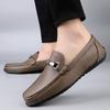 Fashion New Casual Male Work Shoes Men's High Quality Genuine Leather Loafers Handmade Men Walking Shoes Moccasins Walking Men Flats