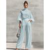 DICIFY Women's Fashion Casual Long Sleeve Stand-up Collar Pants Suits