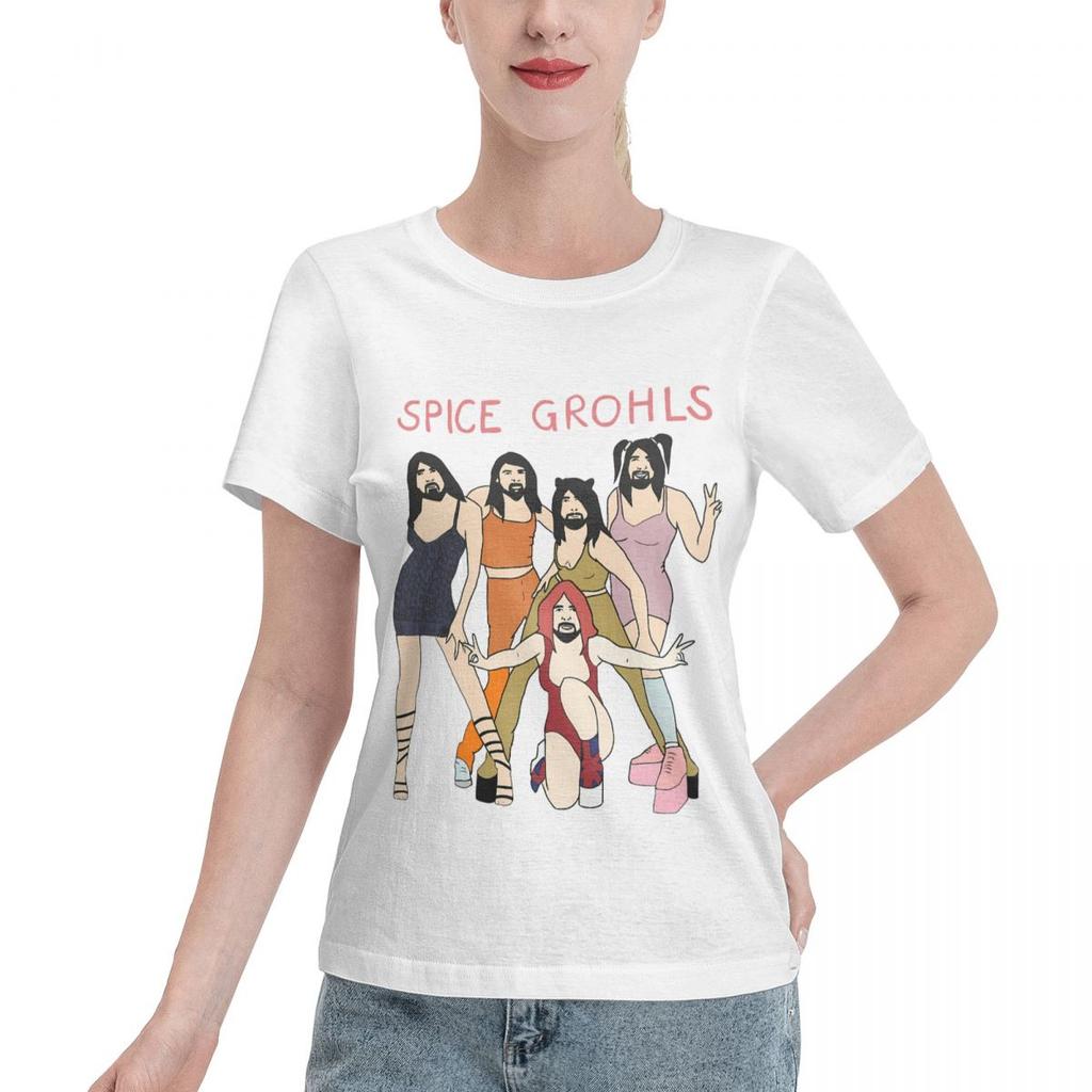 Clearance Spice Grohls Unisexs Tshirt Trending Fashion Soft Skin Friendly Top