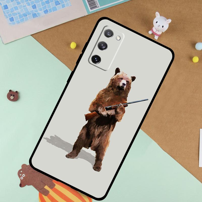 Cartoon Grizzly Bear Soft Case For Samsung Galaxy S25 Ultra S9 S10 S20 S21 S22 S23 S24 Plus S24 FE Funda Cover