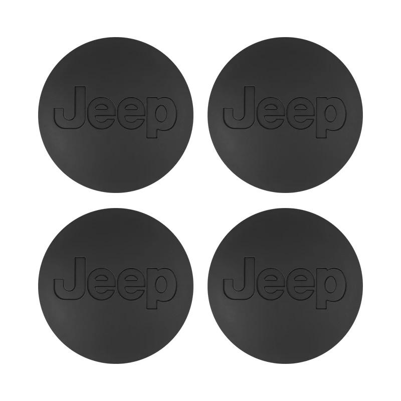 55mm 64mm Auto Wheel Hub Center Cap 4PCS for Jeep Renegade Wrangler JK JL Grand Cherokee Compass Gladiator Tire Rim Cover AMT1