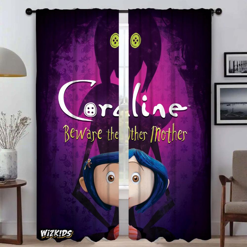 

Оконная штора для комнаты 2 панели Coralines Современные шторы для гостиной Украшения на Хэллоуин Разделительные жалюзи Тюль для спальни W50xH70cmx2pcs-CL