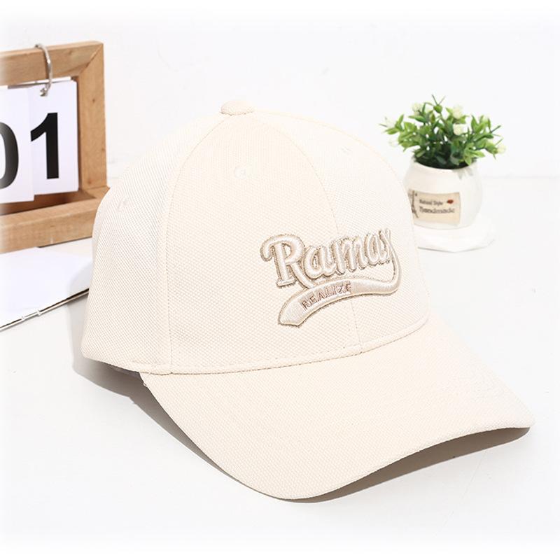 

22 new hard top three-dimensional embroidery big C letter high-end baseball hat men s and women s big head deep top cap average size бежевий