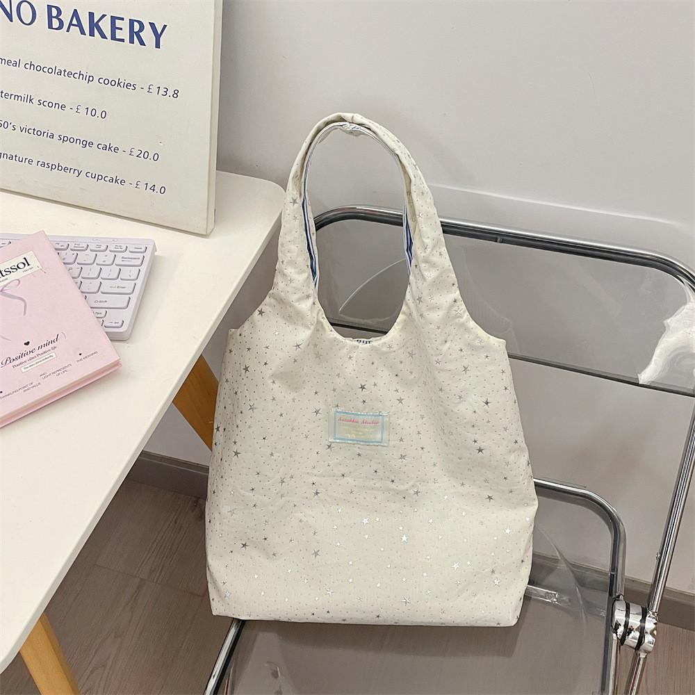 Casual Canvas Tote Bag For Women With Sequin Details For Daily Use