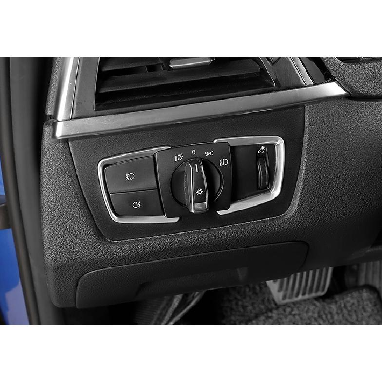 For BMW 3 4 Series GT 2013- ABS Silver Headlight Switch Control Frame Trim