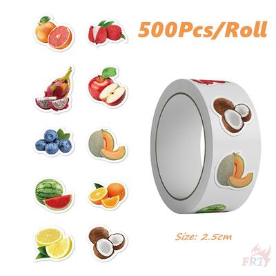 500 Stück/Rolle Frische Früchte Kinder Belohnungsaufkleber - DIY Sammelalben Album Dekor Siegel Etiketten Abziehbilder