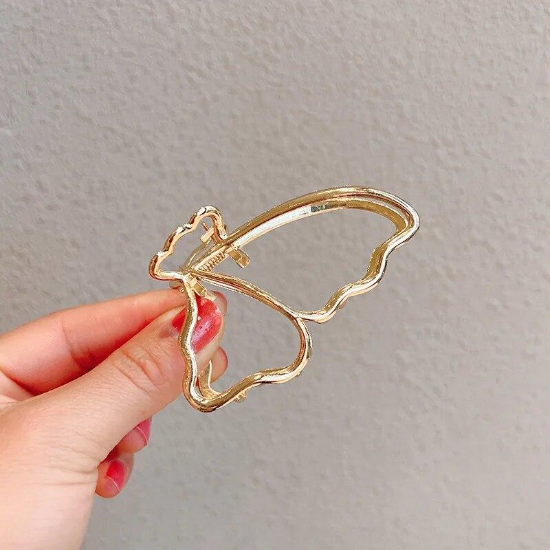 

Модные заколки для волос-бабочки, полые заколки для волос из цинкового сплава, золотые/серебристые заколки для волос-бабочки, женские аксессуары для волос