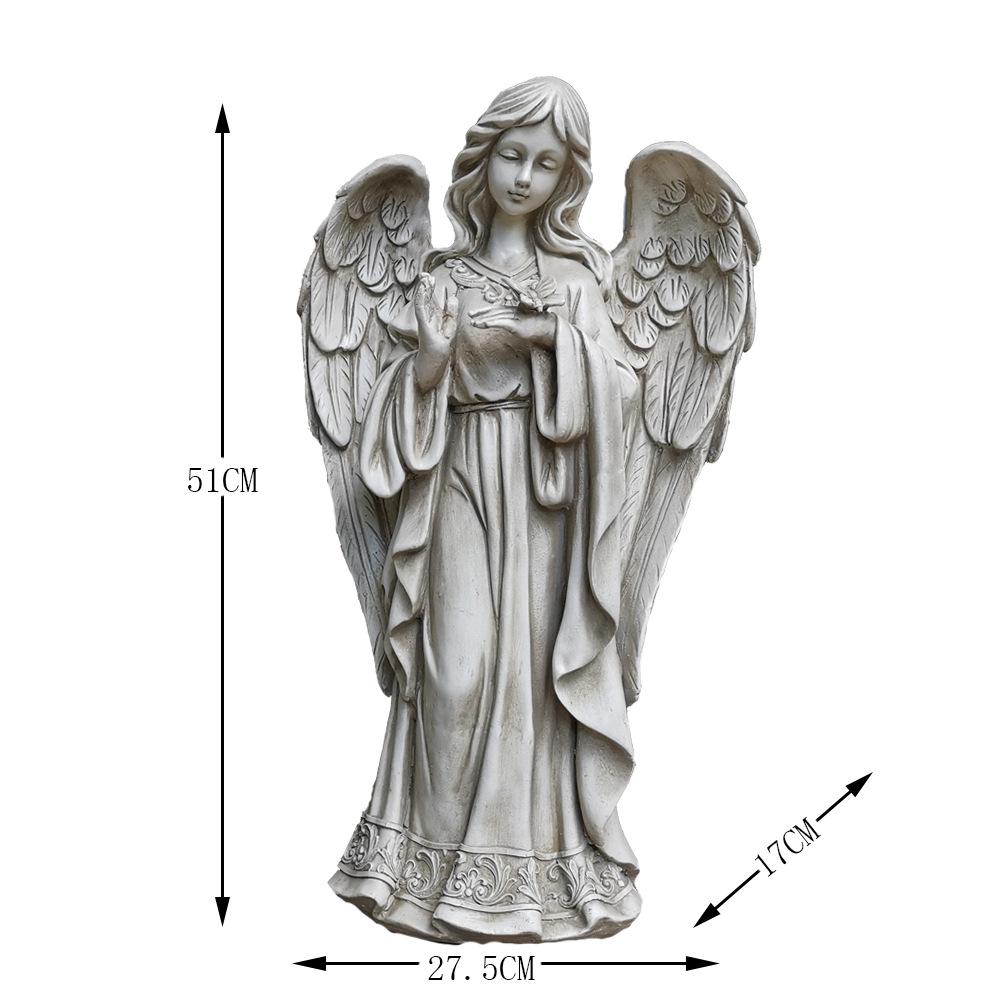 European Angel Girl Resin Sculpture for Garden Decor