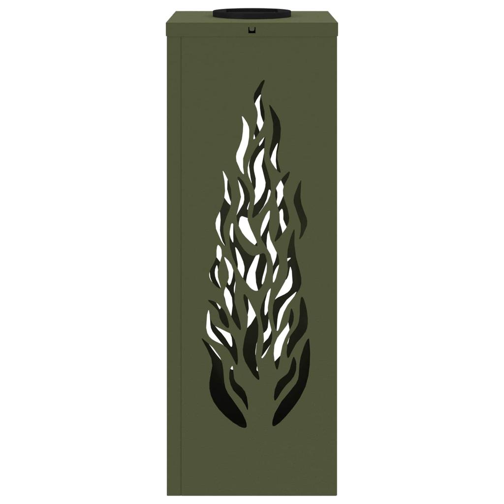 Solar LED Path Light 2 Pcs Olive Green Cold Rolled Steel