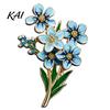Forget Me Not Flower Brooch Brooch, Alloy Blue Floral Lapel Pin, Memorial Enamel Fashionable Coat Embellishment Pin for Coat, Dress, Hats, Bags,