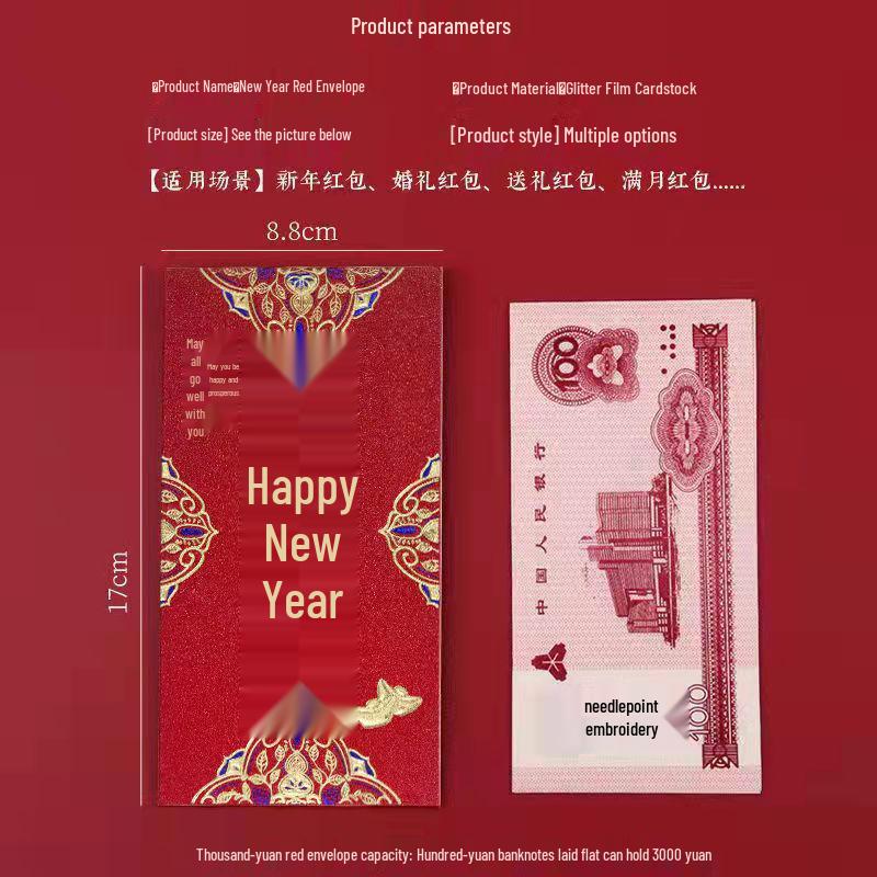Lyckliga Rödkuvert för Nyår och Bröllop - Blandade Storlekar