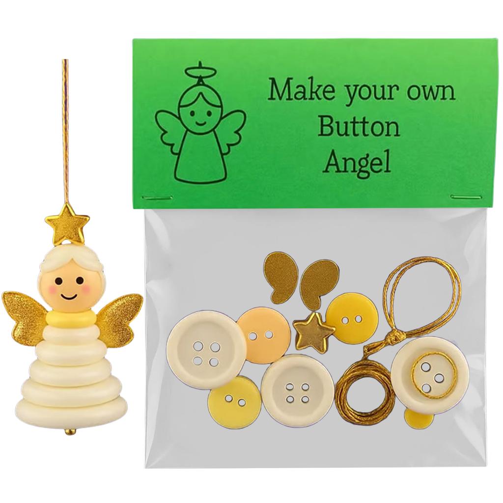 Fun Christmas Button Making Set Reusable Small Xmas Hanging Ornament Creative Button Decorations for Holiday Stocking Filler